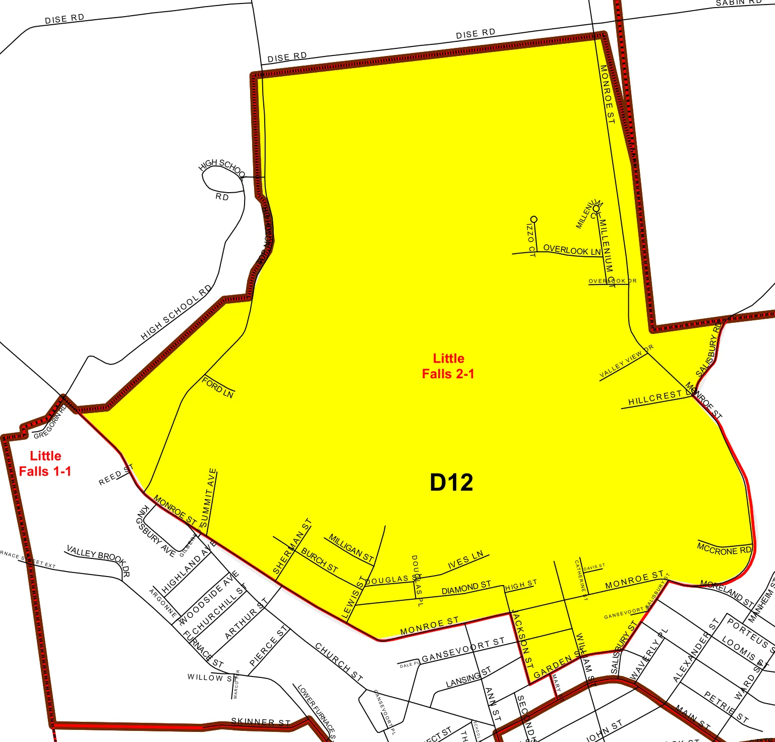 Ward 2 map, Little Falls, NY — area represented by Sally Casler.